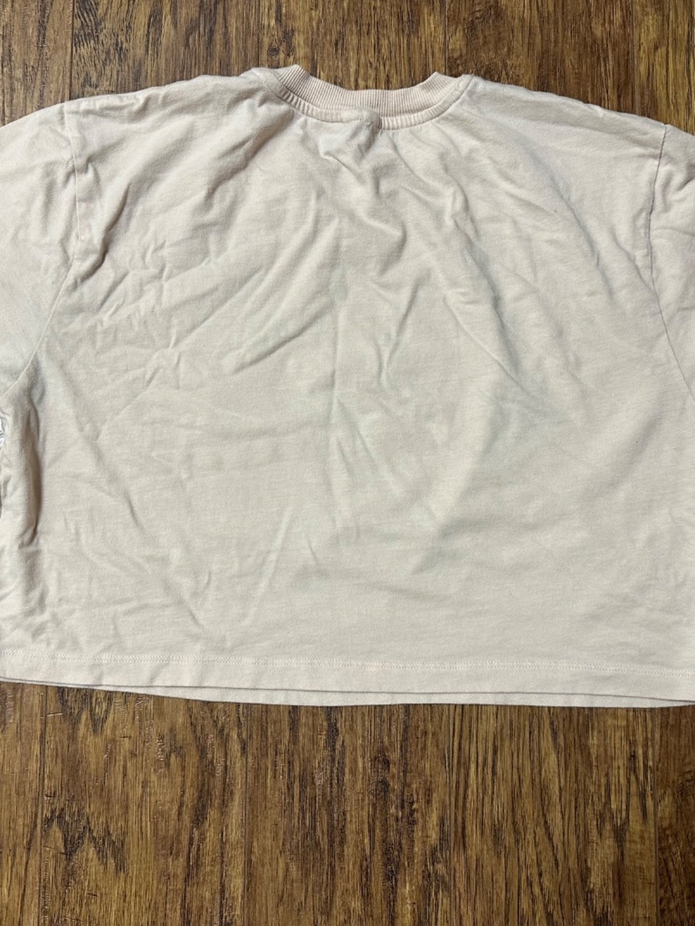 Women's Graphic Butterfly Sun Crop Top Light Beige Size Large - Picture 6 of 10